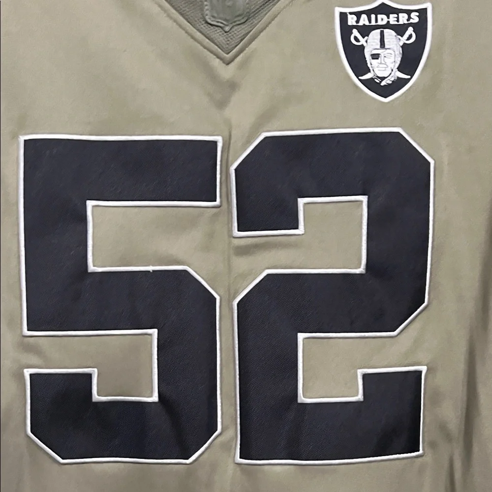 Nike Olive Green Men's Raiders Jersey Mack 52 XXL BNWT Veterans military USA - Picture 6 of 10